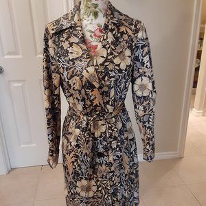 Sigrid Olsen 3/4 Length Trench Floral Jacket